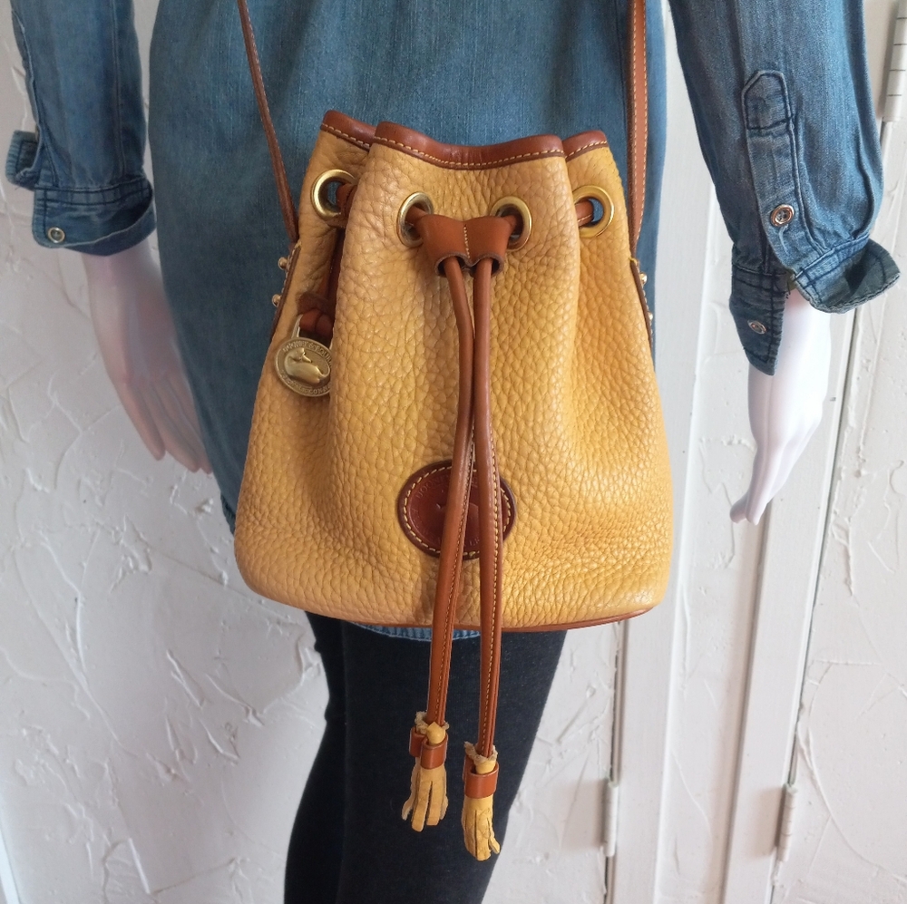 Dooney & Bourke 1989, Mini Drawstring Bag, Palimino Yellow